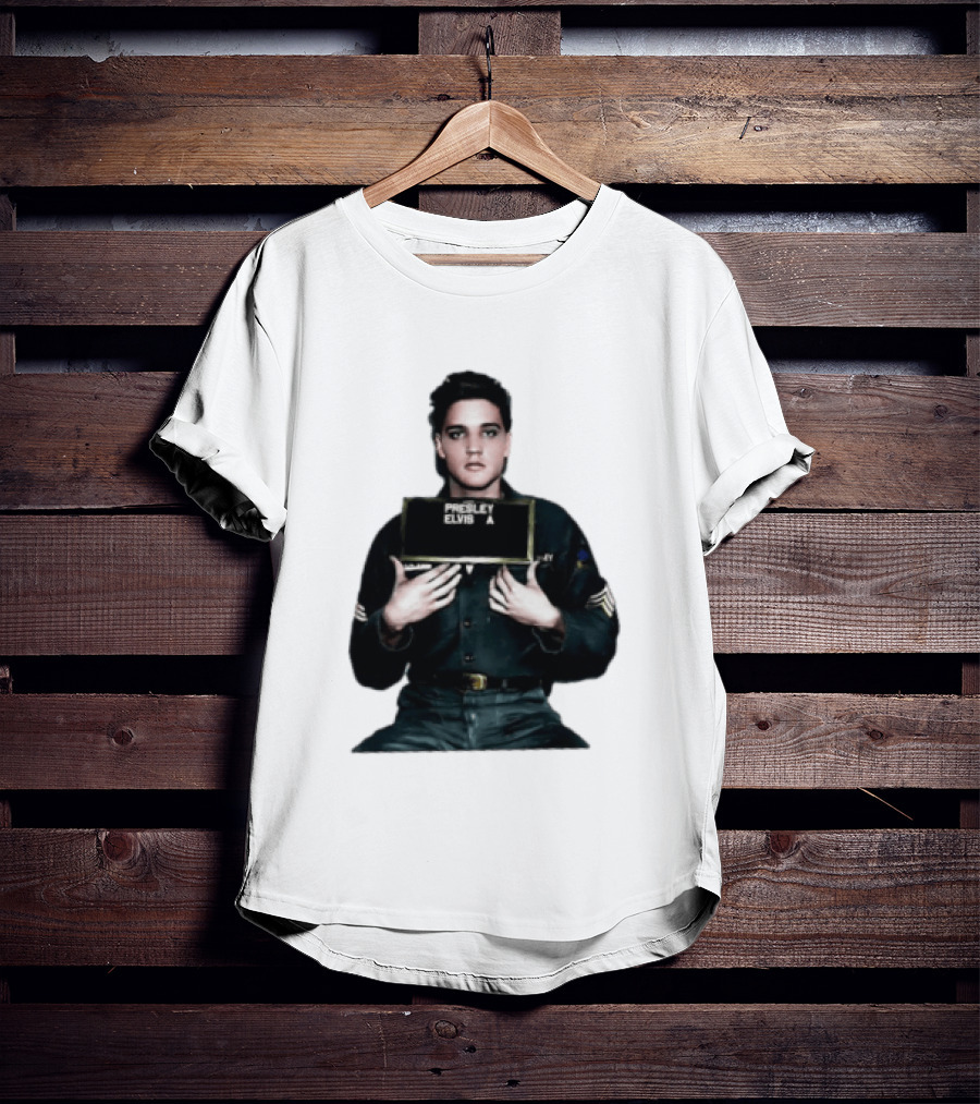 Elvis Presley Army Shot King Of Rock And Roll Iconic Military T-Shirt