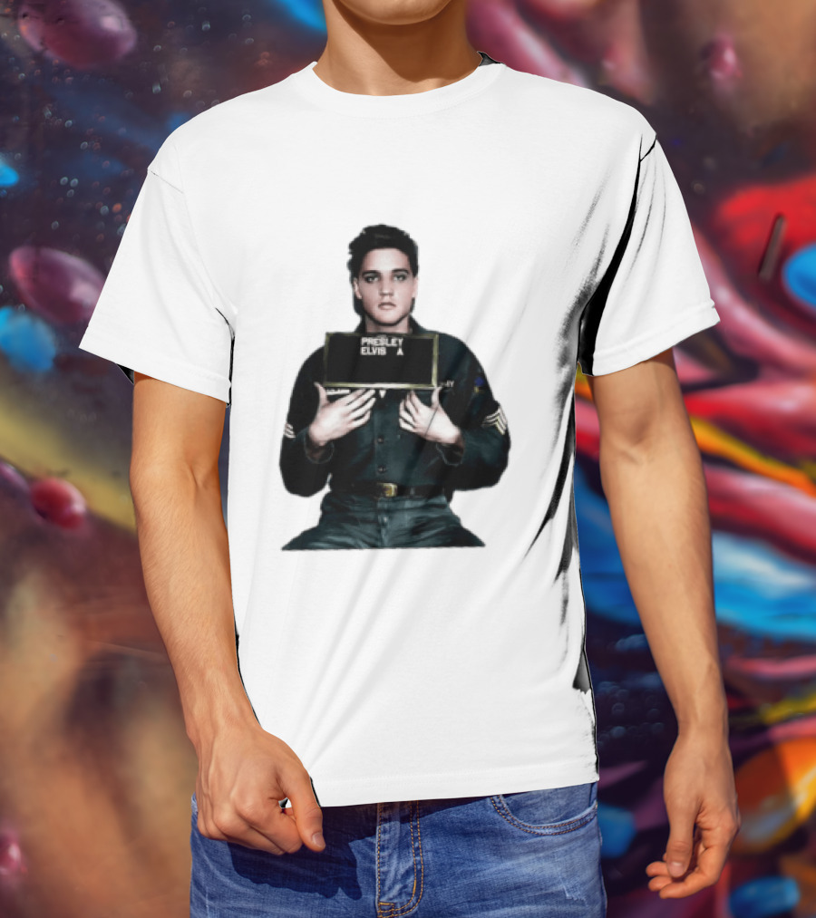 Elvis Presley Army Shot King Of Rock And Roll Iconic Military T-Shirt