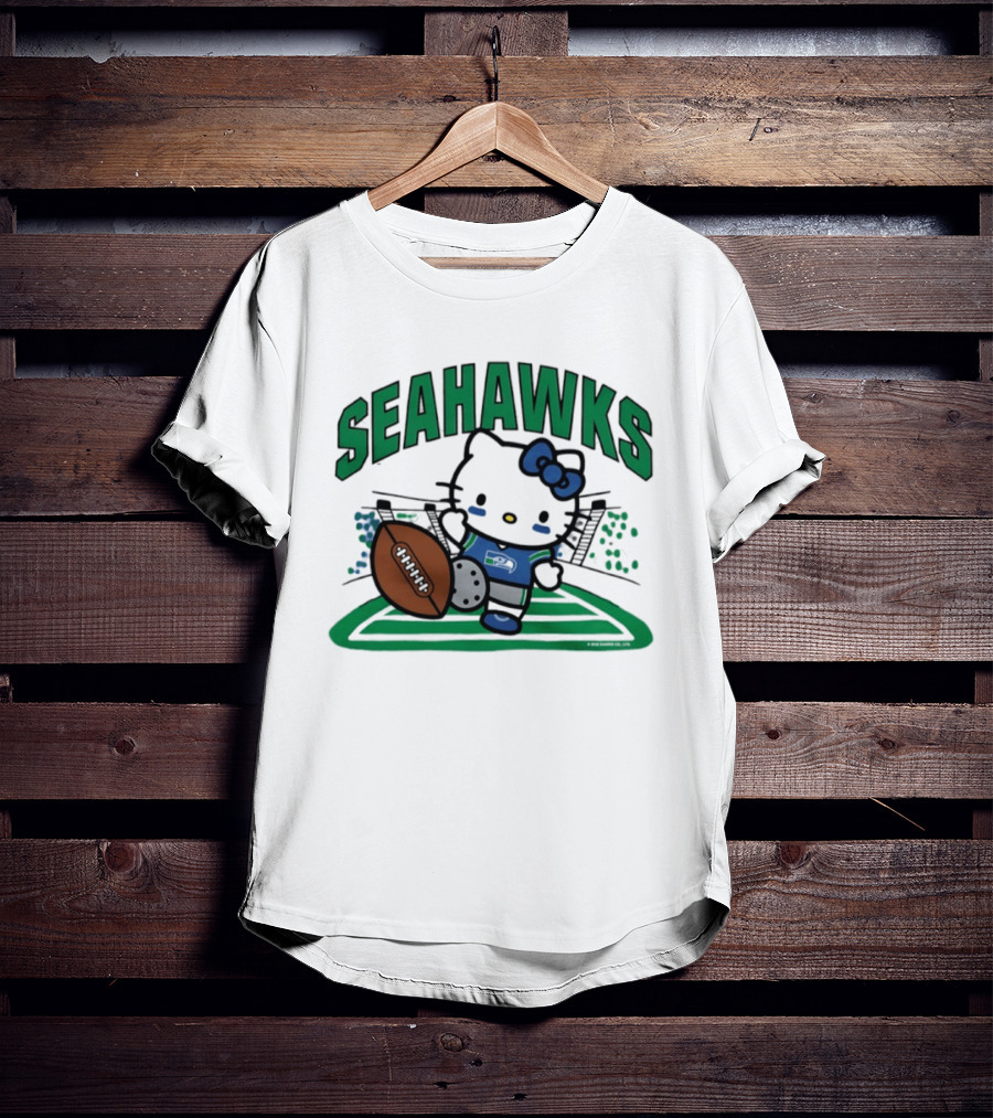 Hello Kitty Seattle Seahawks Football Stadium Kickoff T-Shirt