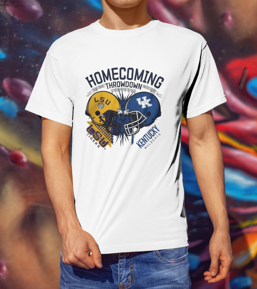LSU Tigers Vs Kentucky Wildcats Football Homecoming Throwdown October 10 2026 Helmet Clash T-Shirt
