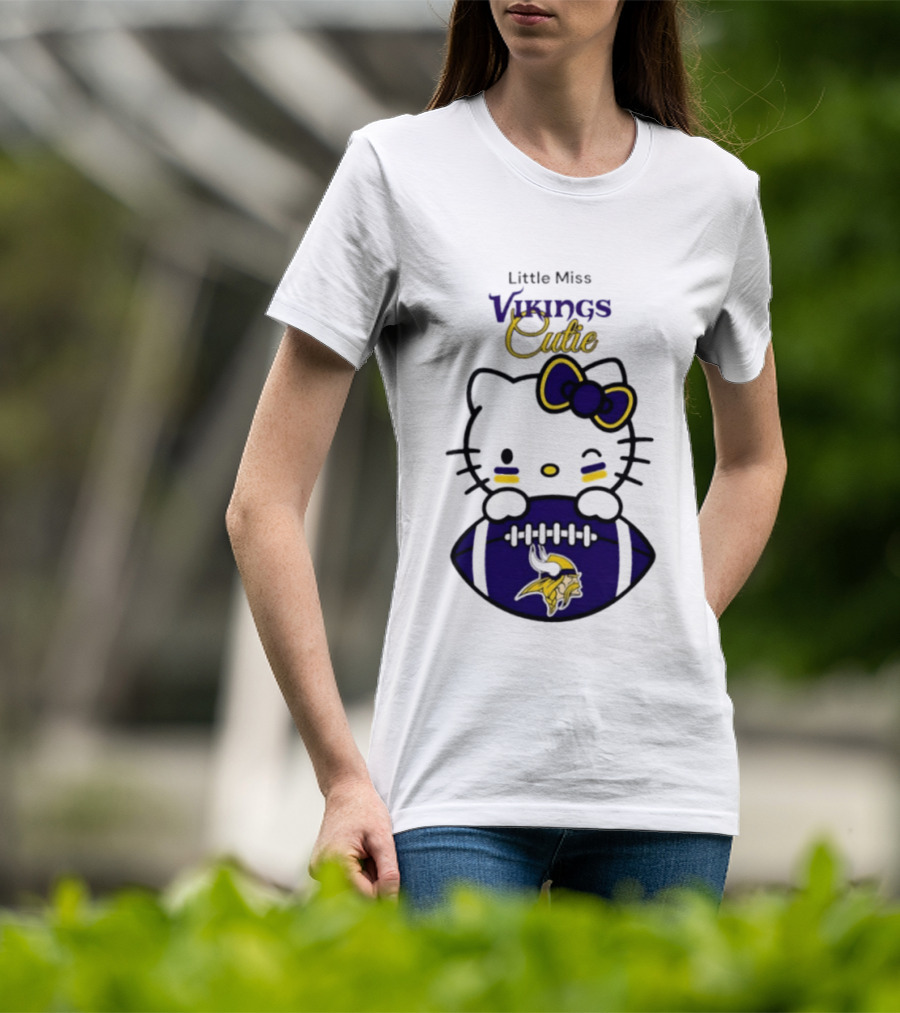Minnesota Vikings Little Miss Vikings Cutie 2026 Season Football T-Shirt