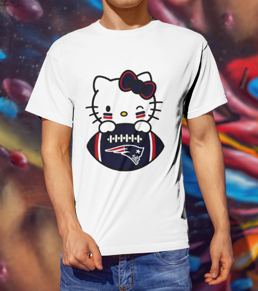 New England Patriots Hello Kitty Collaboration 2026 Football Season T-Shirt