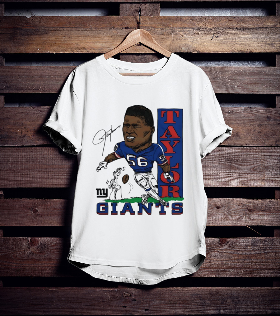 New York Giants Lawrence Taylor 56 Caricature Player T-Shirt