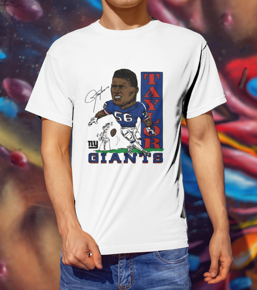New York Giants Lawrence Taylor 56 Caricature Player T-Shirt