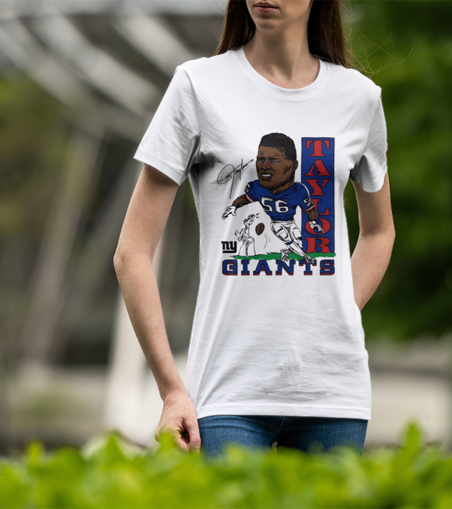 New York Giants Lawrence Taylor 56 Caricature Player T-Shirt