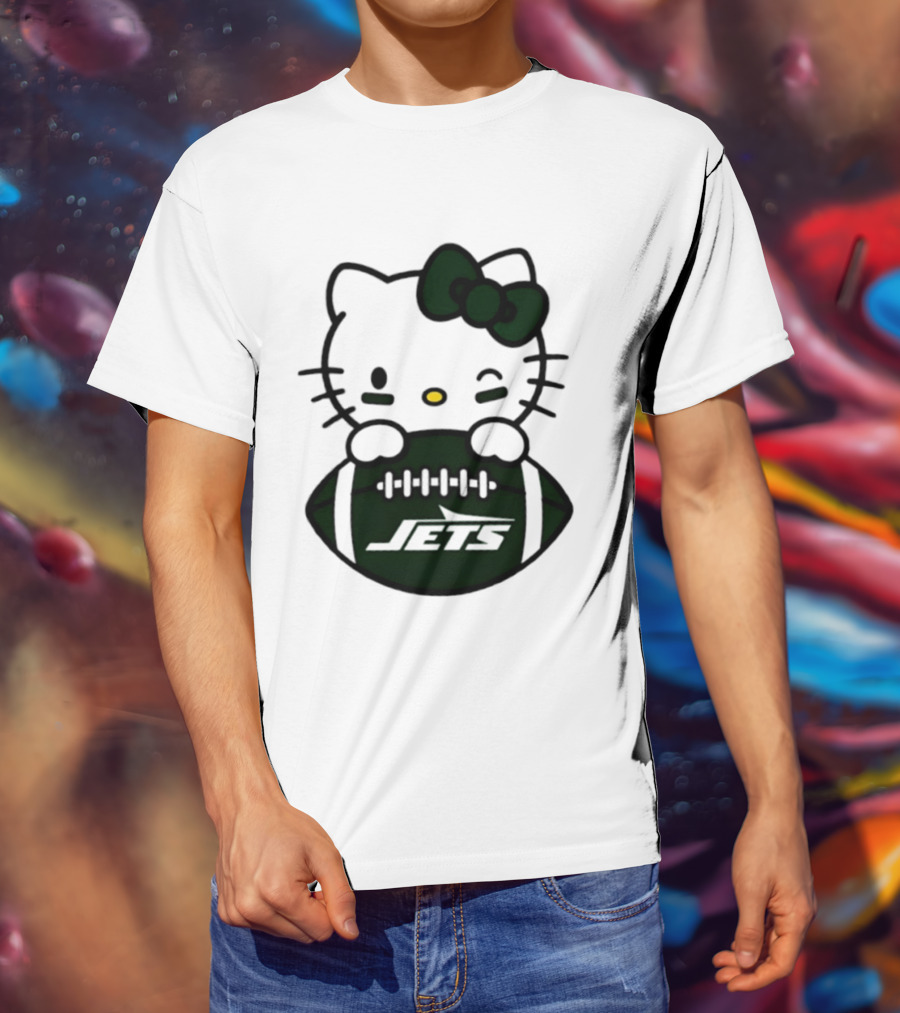 New York Jets Hello Kitty Football 2026 Season Collaboration T-Shirt