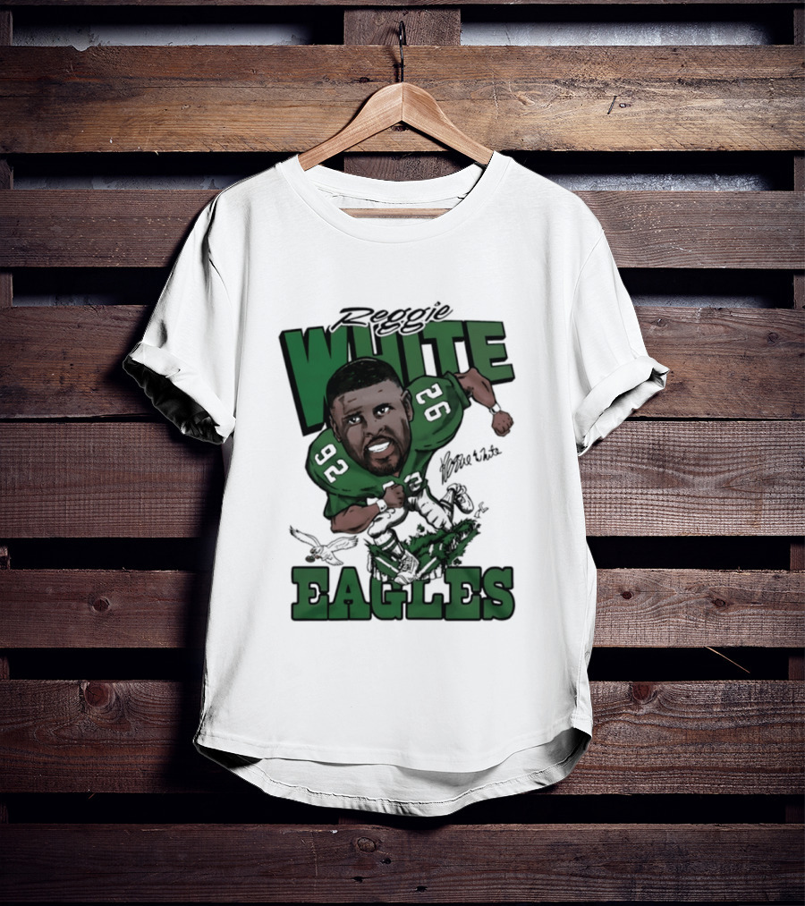Philadelphia Eagles Reggie White 92 Player Caricature T-Shirt