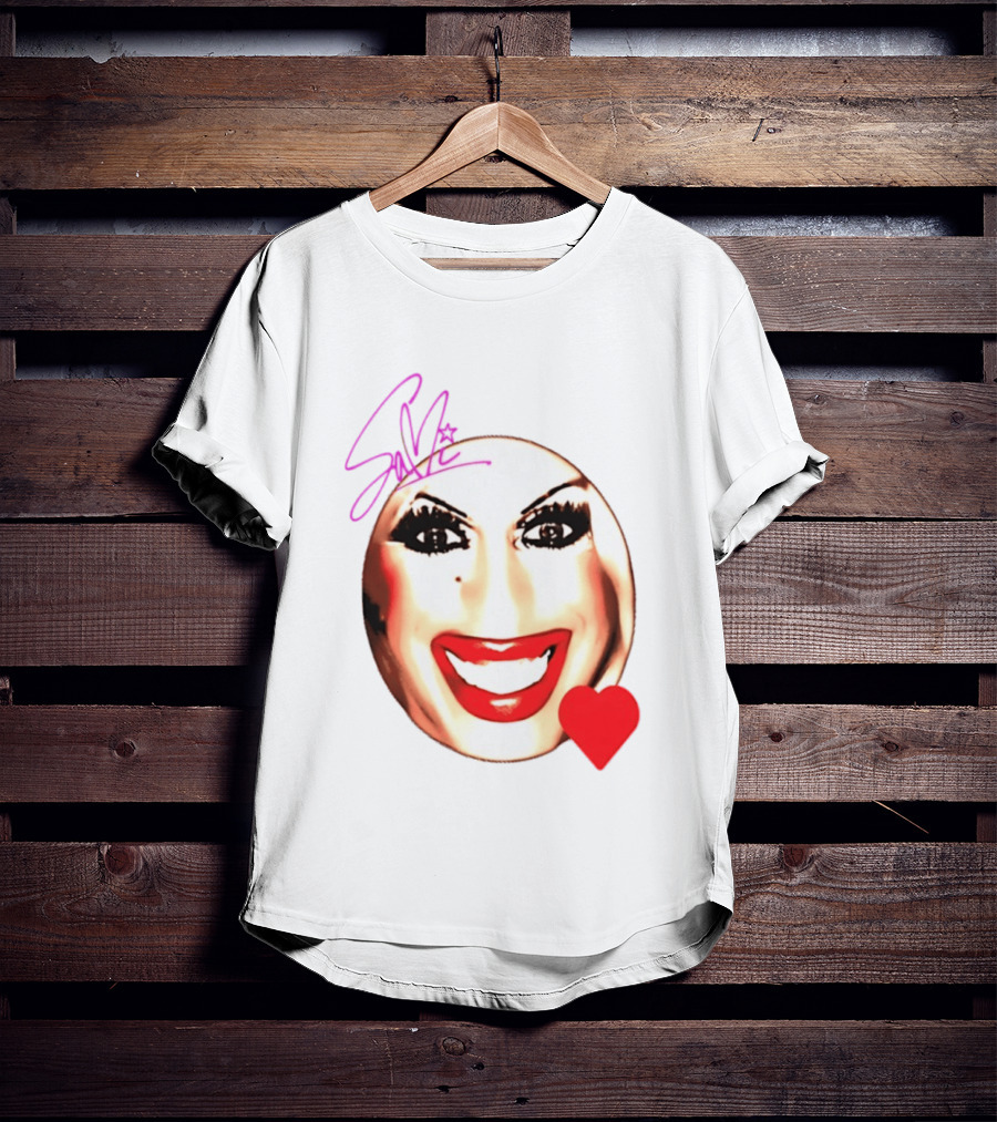 Sami Landri Big Face Heart Signature Red Lips T-Shirt