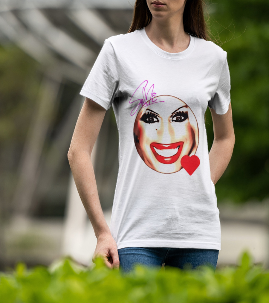 Sami Landri Big Face Heart Signature Red Lips T-Shirt