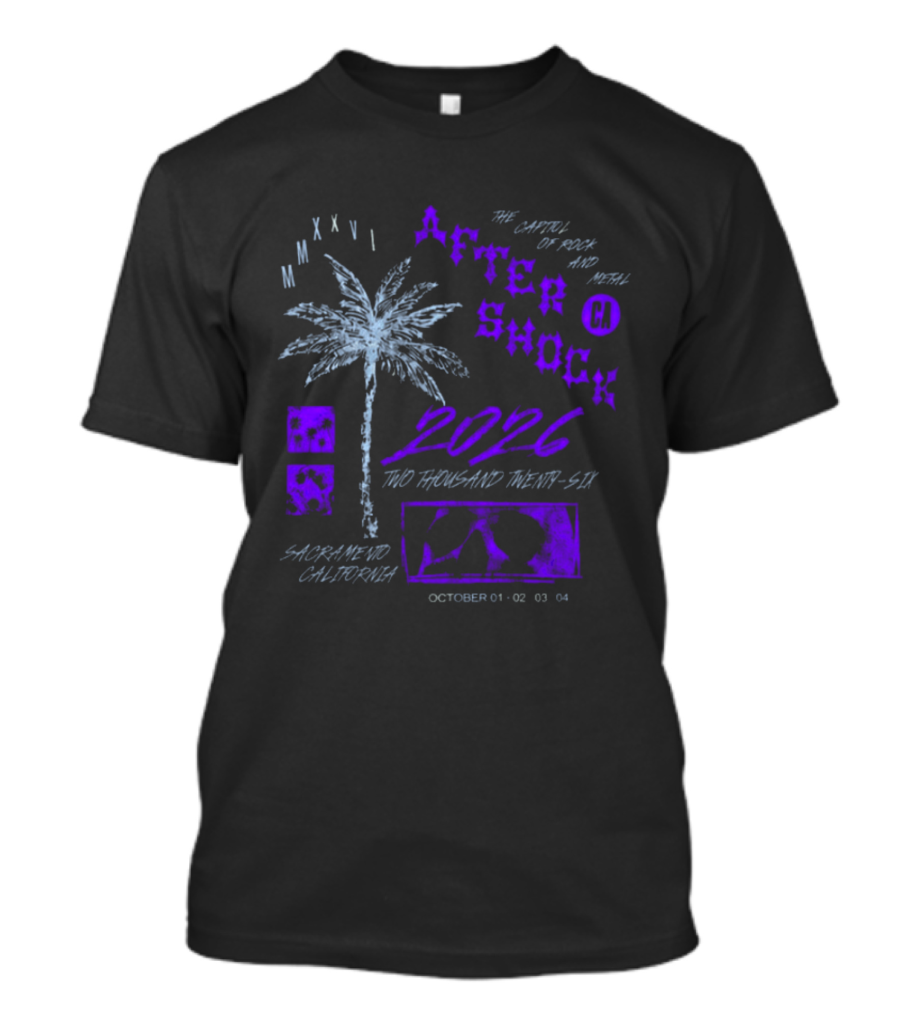 Aftershock Festival 2026 Sacramento California The Capitol Of Rock And Metal October 1 2 3 4 MMXXVI Face Palm T-Shirt