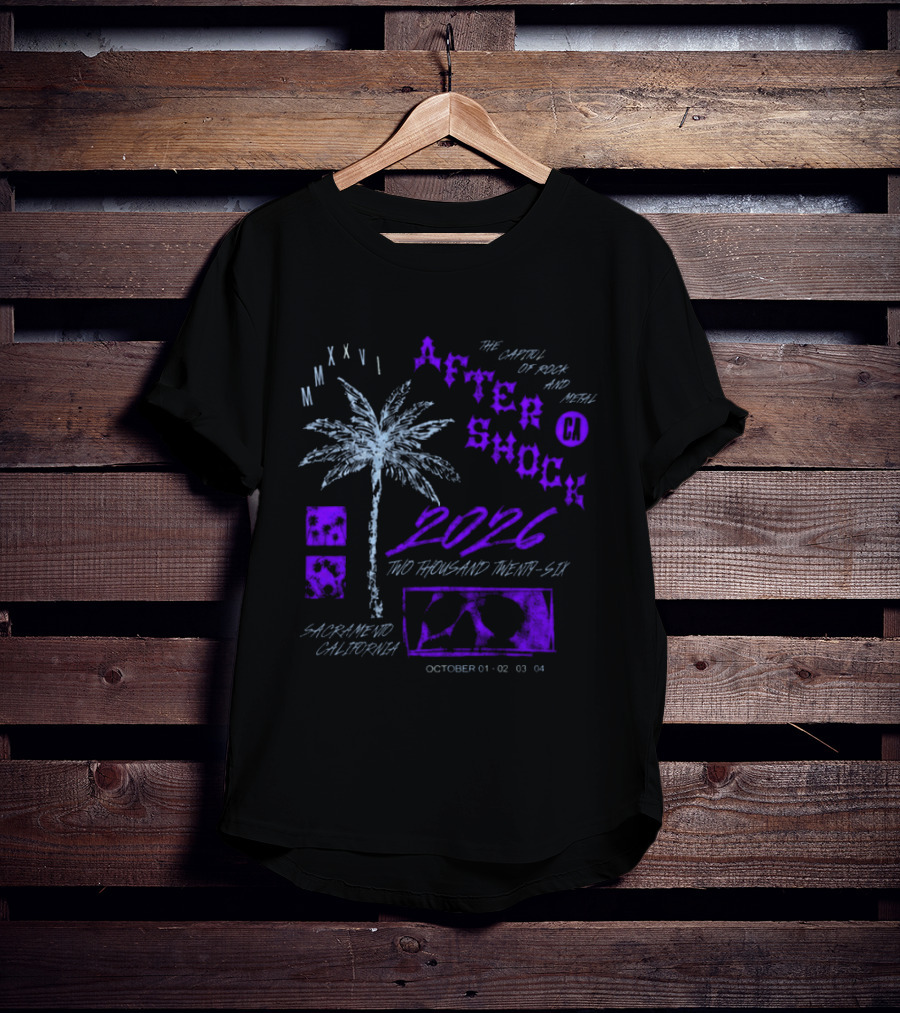 Aftershock Festival 2026 Sacramento California The Capitol Of Rock And Metal October 1 2 3 4 MMXXVI Face Palm T-Shirt