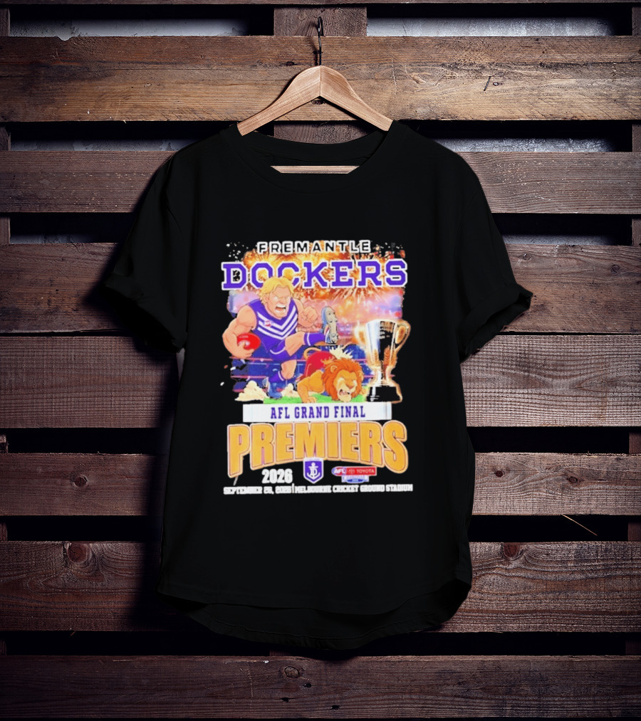 Fremantle Dockers 2026 AFL Grand Final Premiers Trophy Melbourne Cricket Ground Stadium T-Shirt
