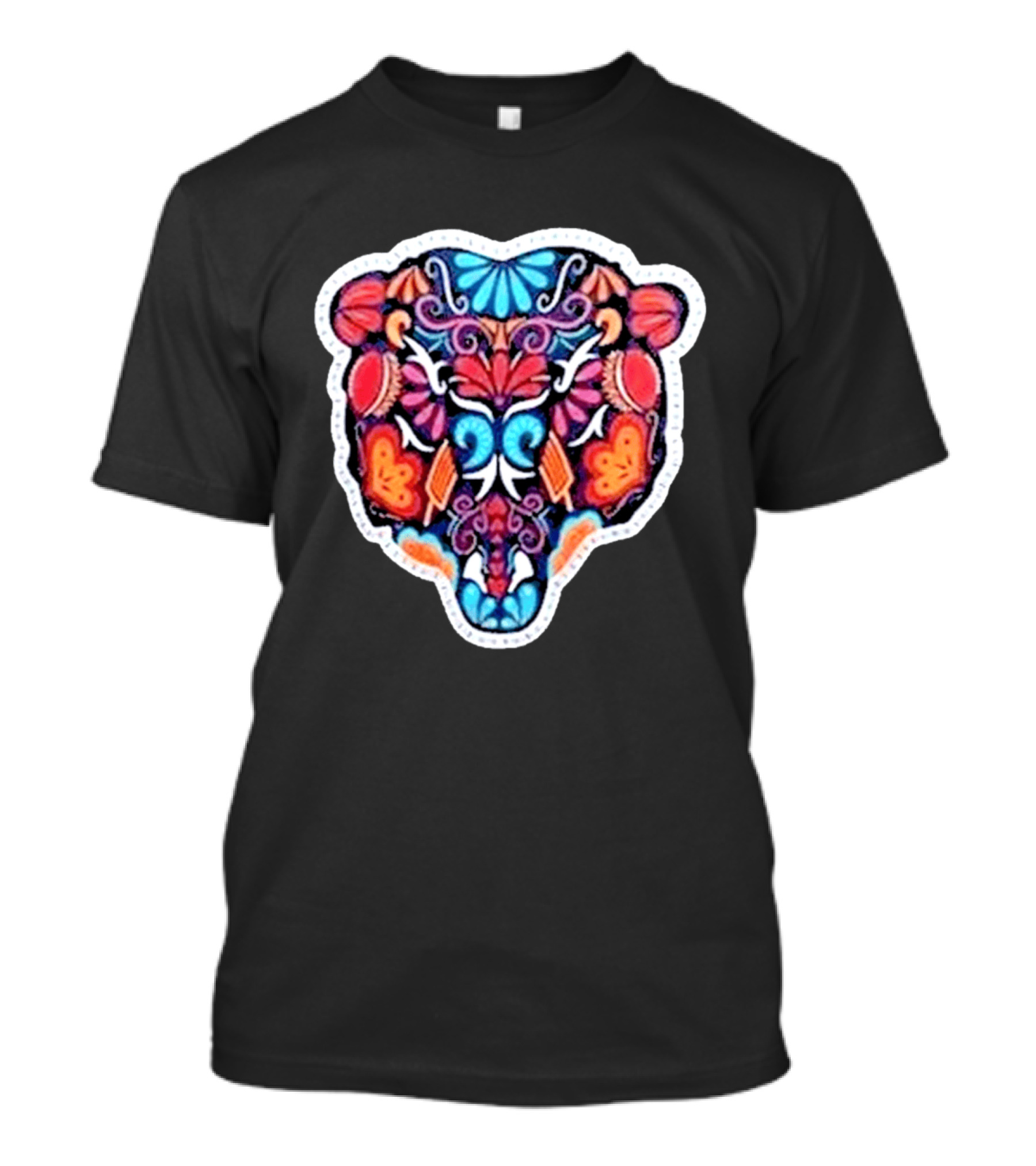 Chicago Bears 2026 Latino Heritage Month Los Bears Vibrant Floral Bear Head T-Shirt