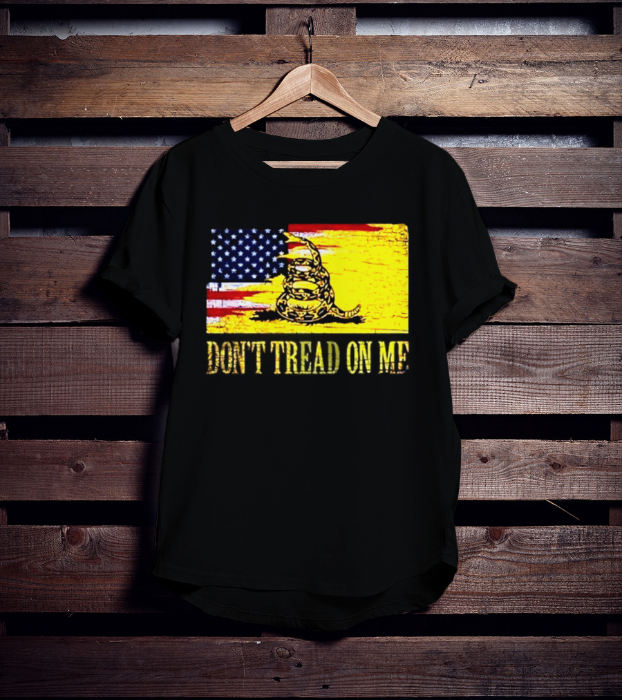 American Flag And Gadsden Snake Don't Tread On Me T-Shirt