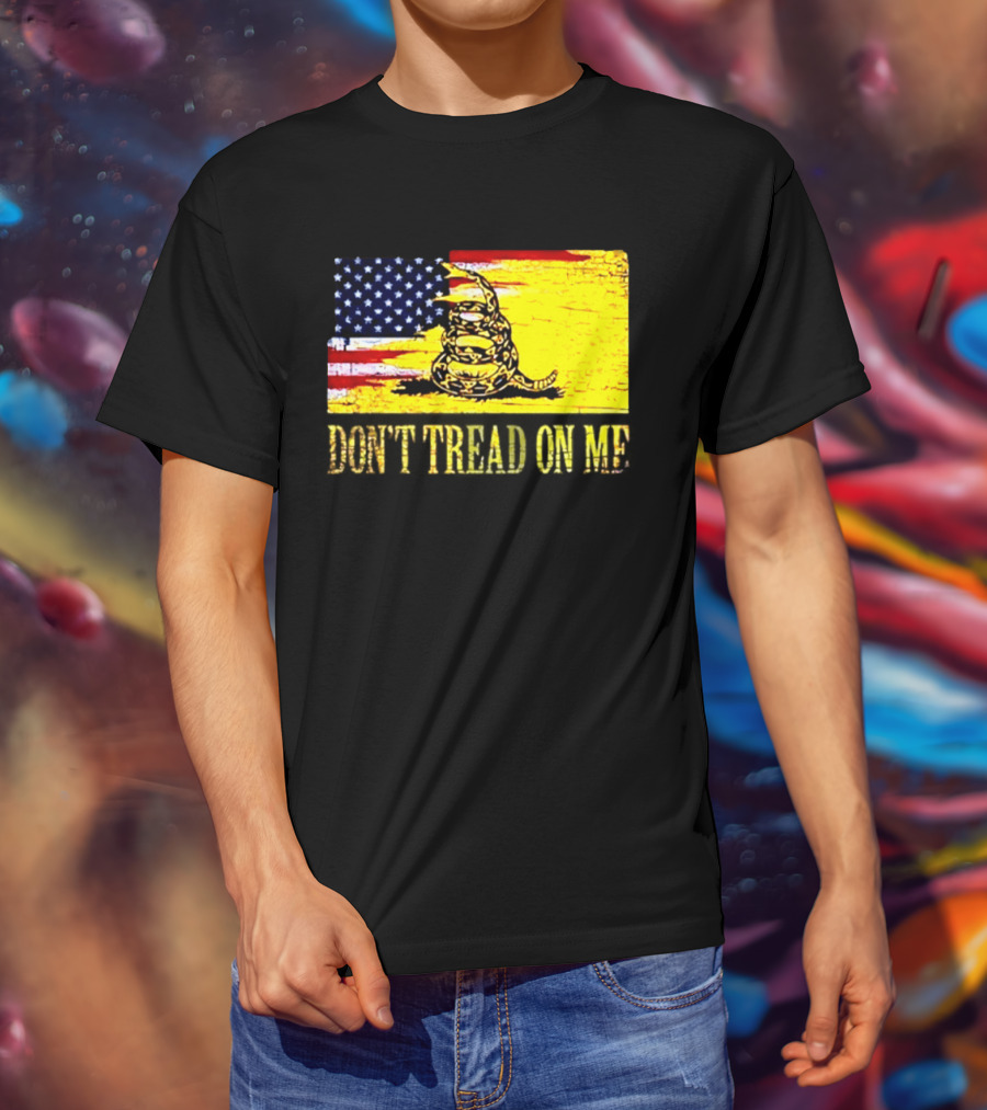 American Flag And Gadsden Snake Don't Tread On Me T-Shirt