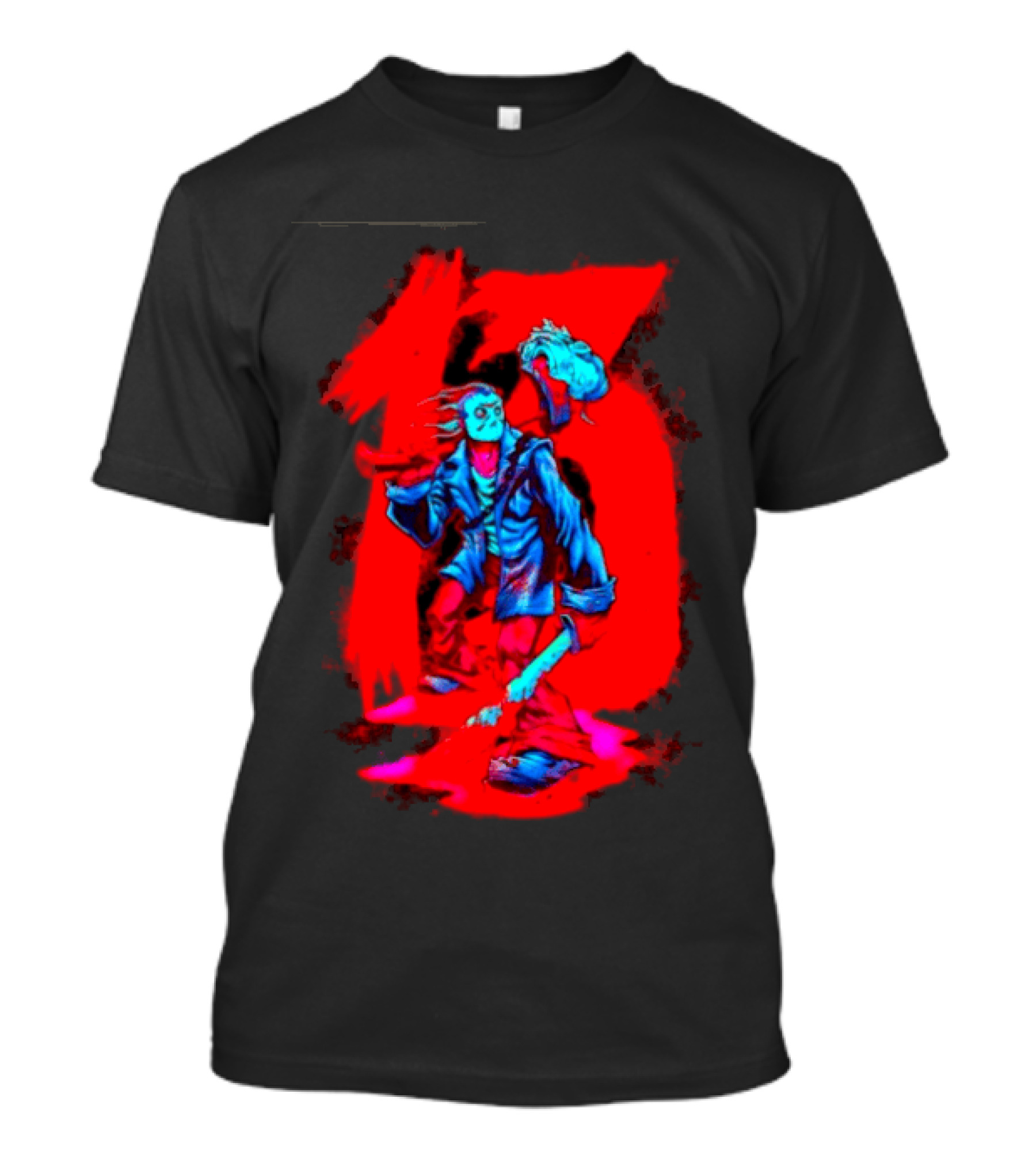 Jason Voorhees Friday The 13th Horror Movie Halloween Scary Mask Red T-Shirt