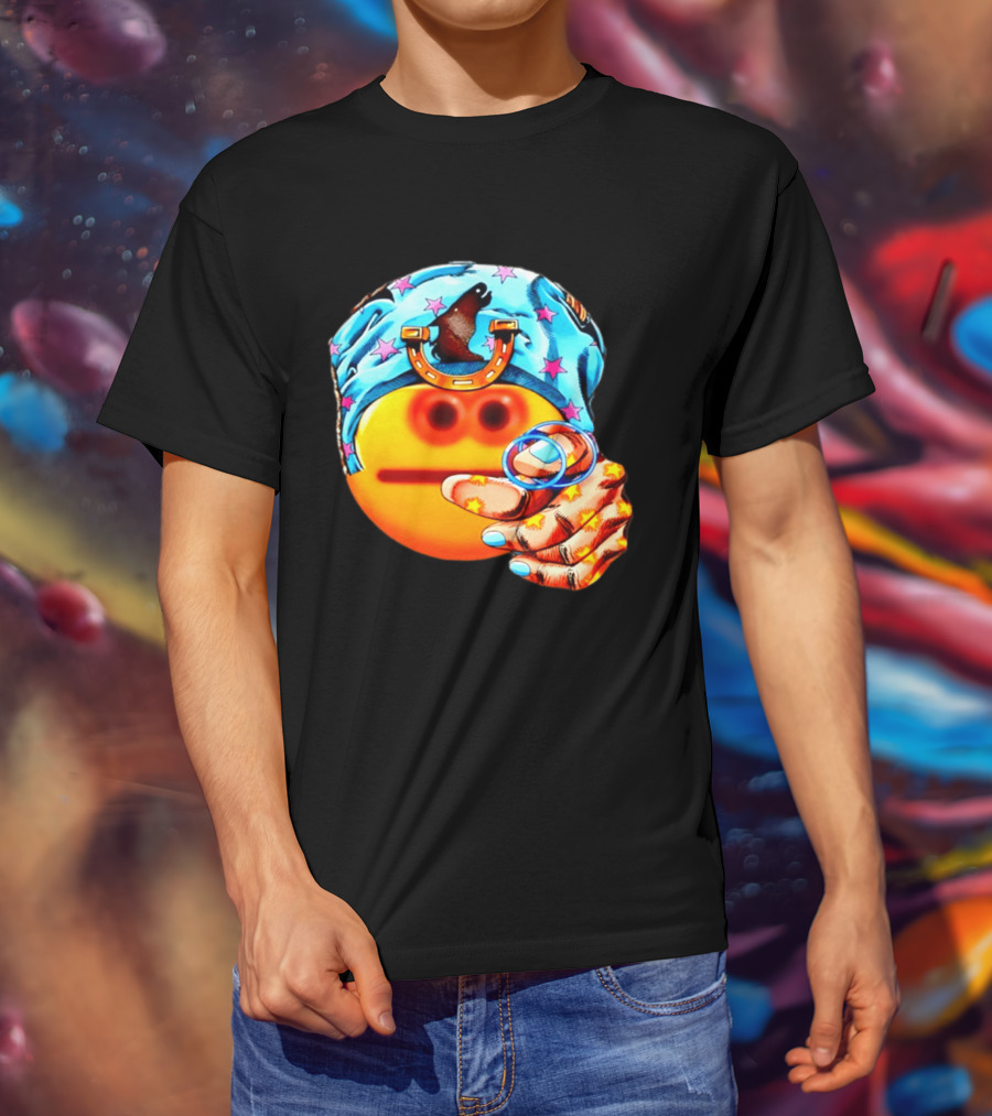 Johnny Joestar Emoji Icon With Star And Horse T-Shirt