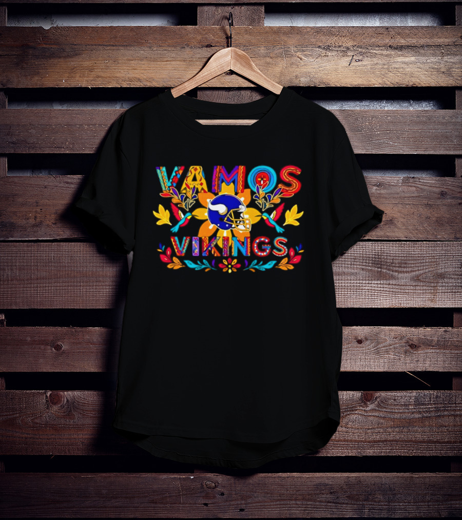 Minnesota Vikings Vamos Vikings Franklin Helmet Floral 2026 T-Shirt