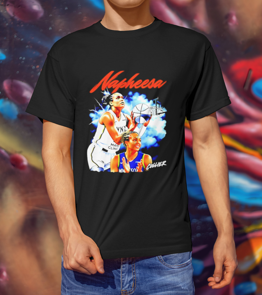 Napheesa Collier Minnesota Lynx Basketball Player In Action T-Shirt