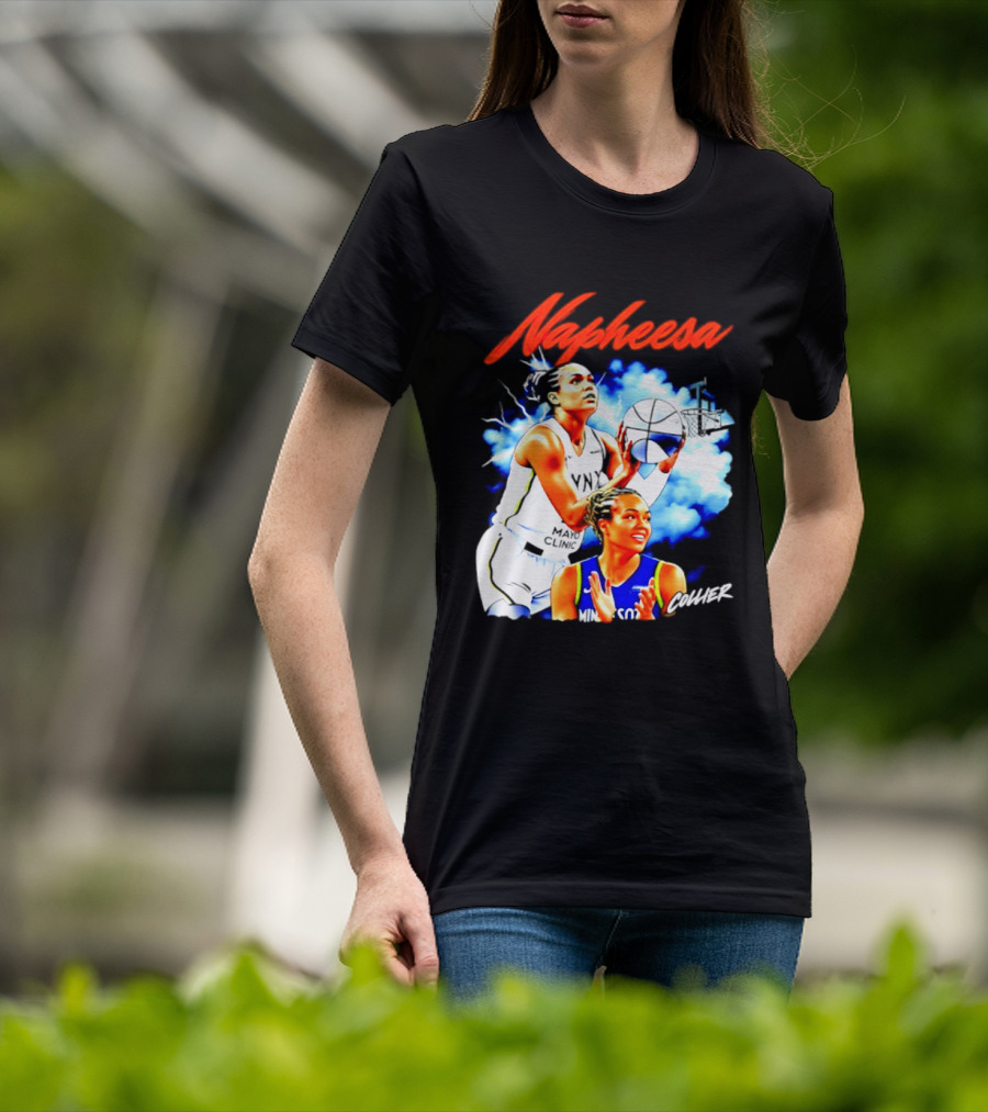 Napheesa Collier Minnesota Lynx Basketball Player In Action T-Shirt
