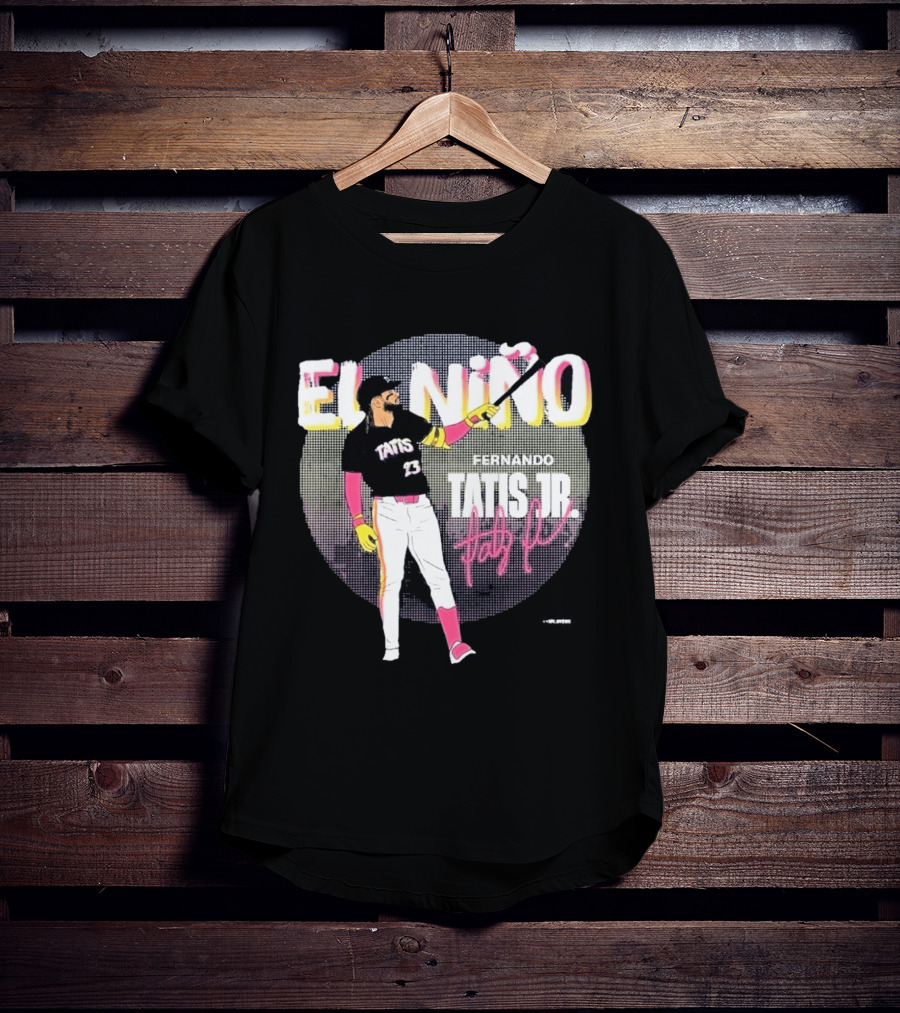 Padres Fernando Tatis Jr El Niño 23 Pink Bat Baseball T-Shirt