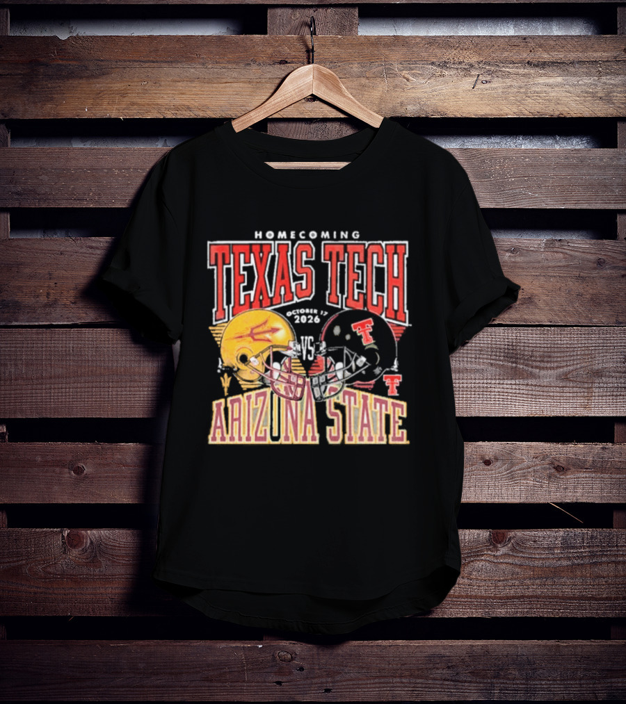 Texas Tech Vs Arizona State Homecoming Football 2026 Helmet Showdown T-Shirt