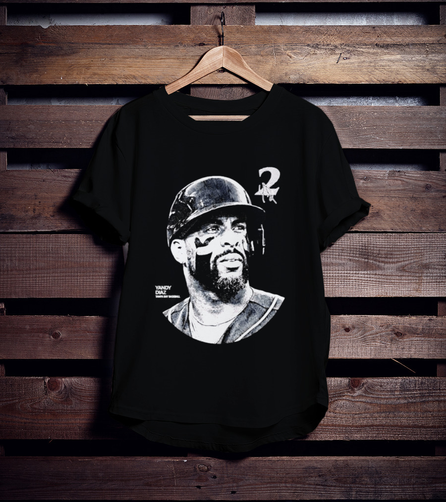Yandy Diaz Tampa Bay Rays MLB 2026 Lineage Series Player Portrait Baseball Edition T-Shirt