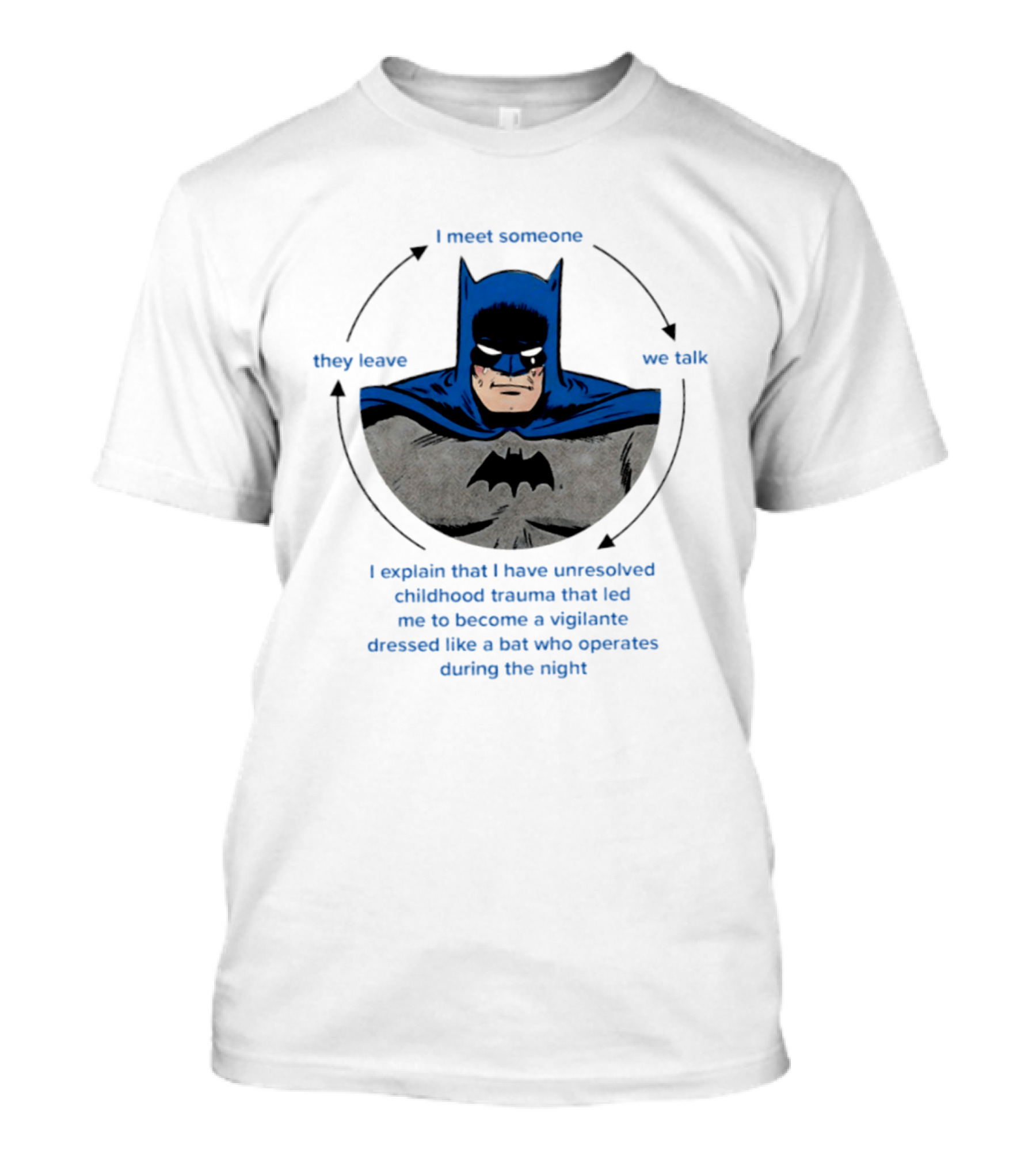 Batman Unresolved Childhood Trauma Cycle Vigilante Dressed Like A Bat T-Shirt