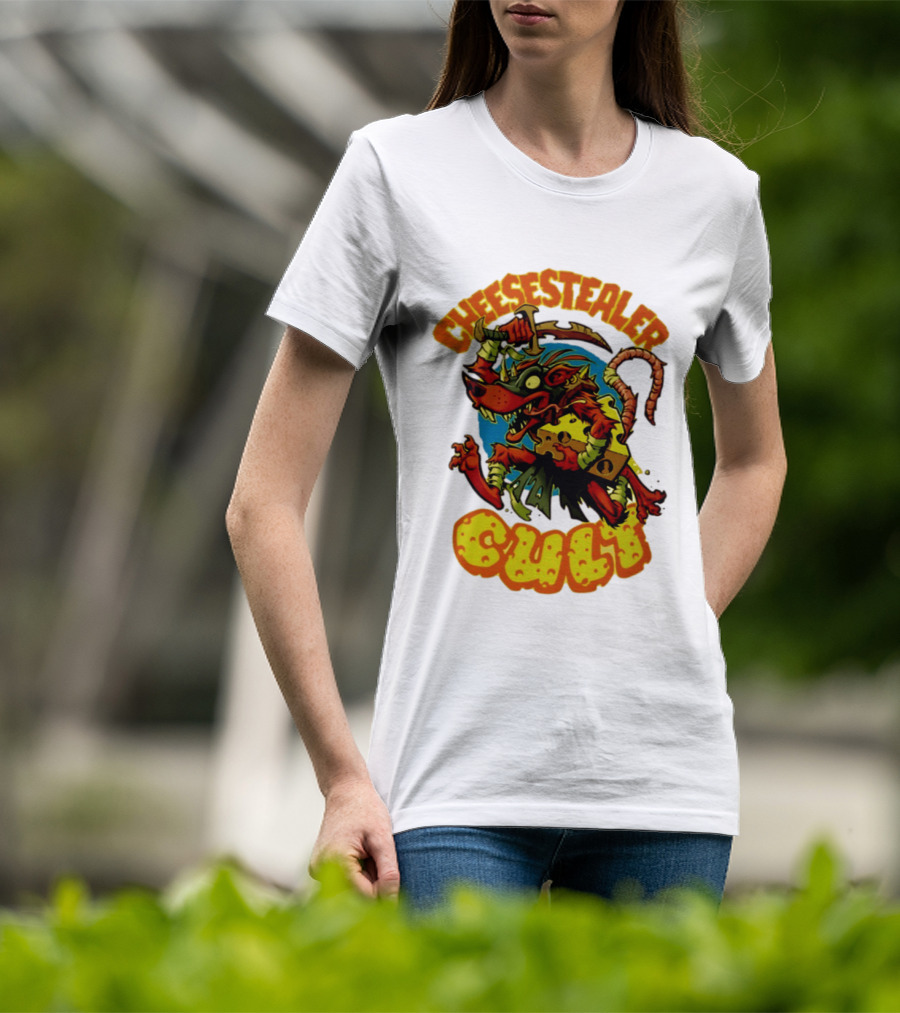 Cheesestealer Cult Rat With Cheese Halloween Fantasy T-Shirt