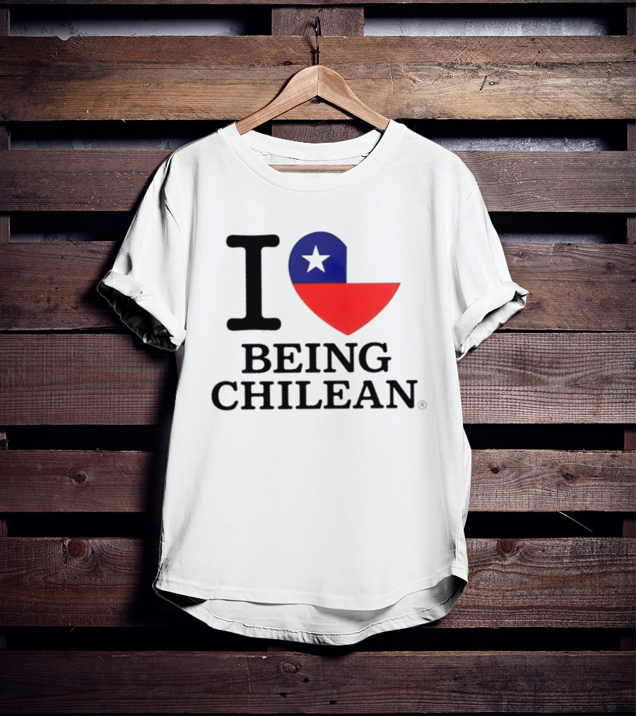 I Love Being Chilean Heart Flag T-Shirt