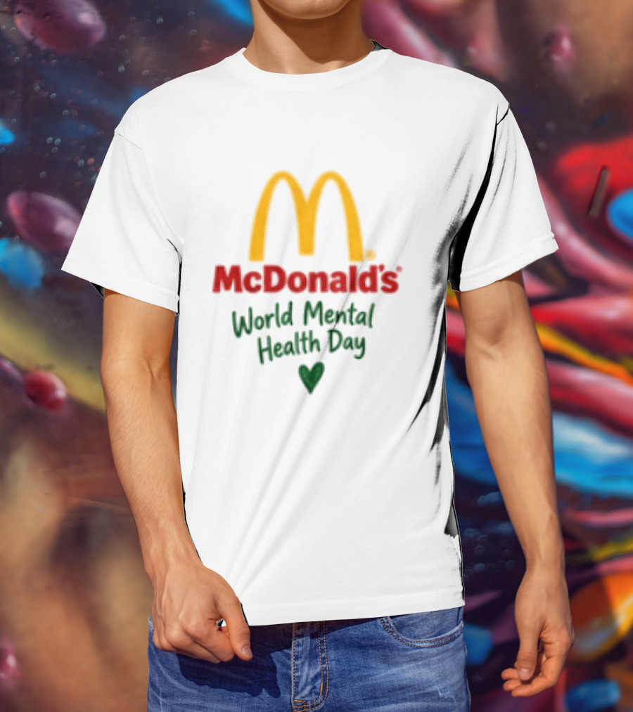 McDonald's World Mental Health Day Green Ribbon Awareness T-Shirt