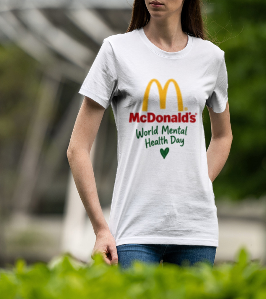 McDonald's World Mental Health Day Green Ribbon Awareness T-Shirt
