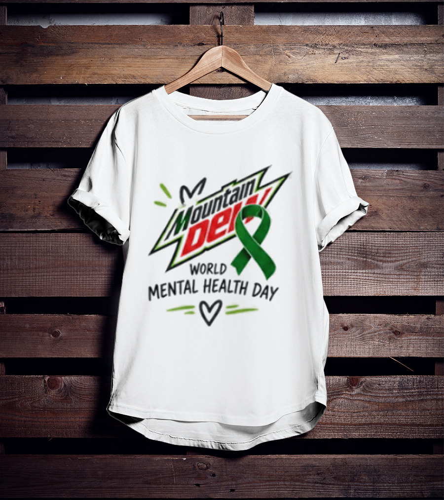 Mountain Dew Green Ribbon World Mental Health Day T-Shirt