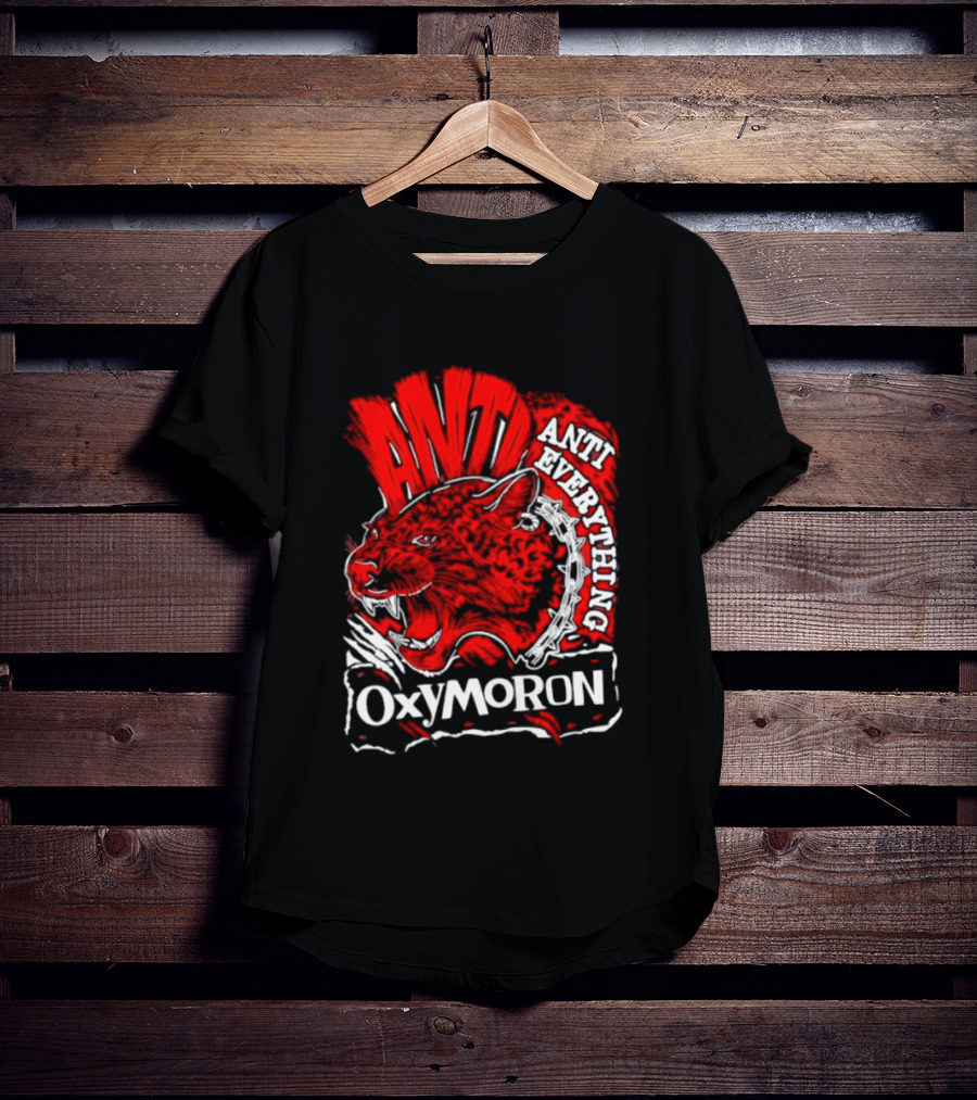 Anti Everything Oxymoron Panther Punk Rock T-Shirt