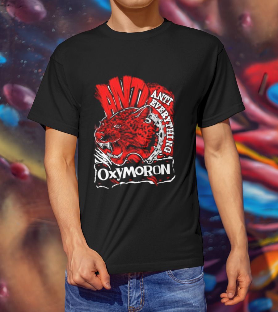 Anti Everything Oxymoron Panther Punk Rock T-Shirt