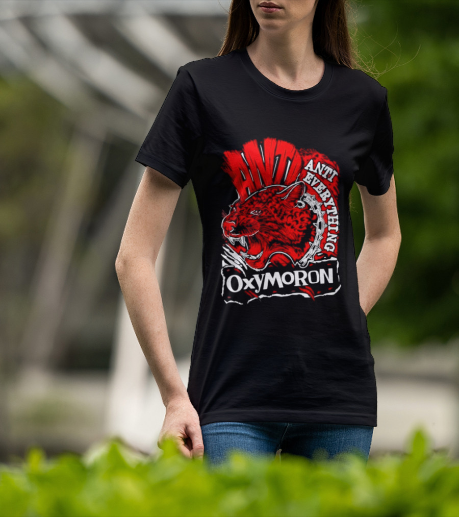 Anti Everything Oxymoron Panther Punk Rock T-Shirt
