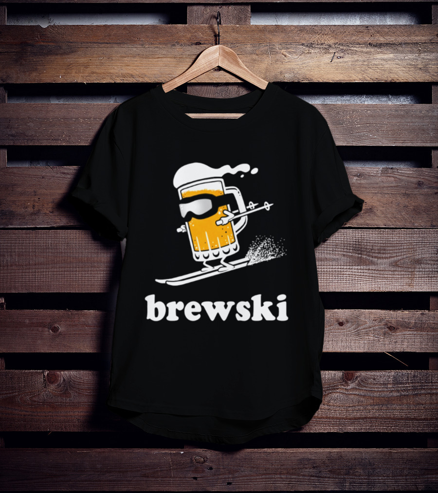 Brewski Beer Skiing Tailgater Adventure T-Shirt