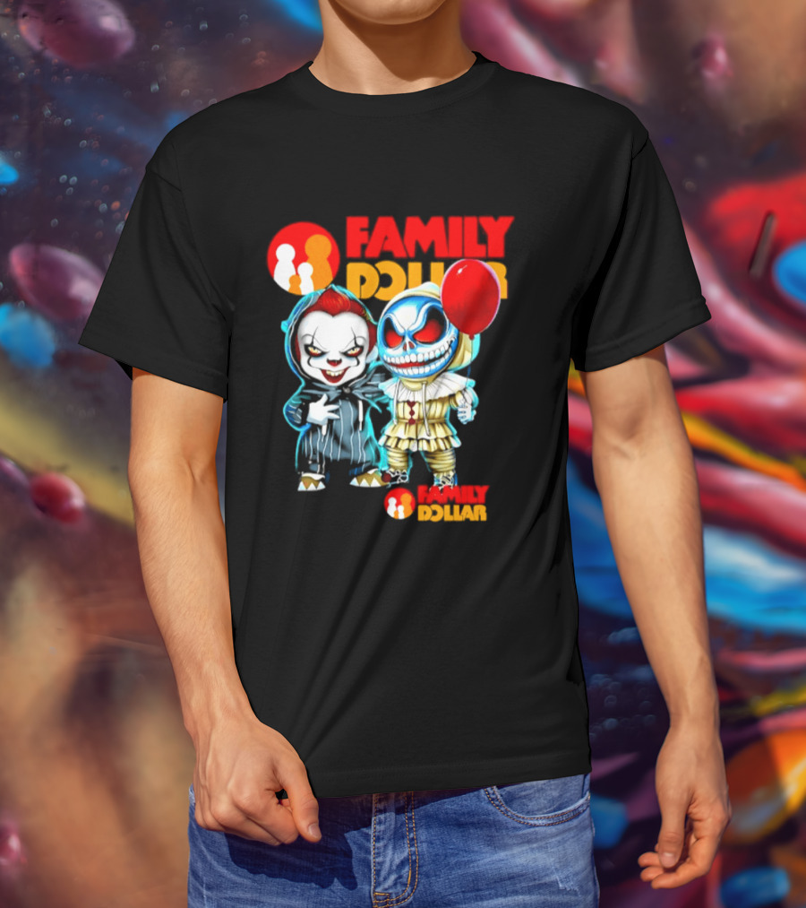 Family Dollar Pennywise Skellington 2026 Halloween Collaboration Red Balloon T-Shirt