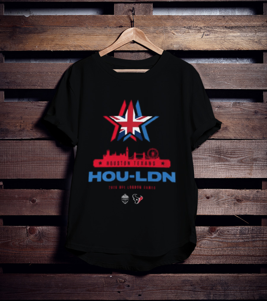 Houston Texans HOU LDN 2026 London Game Skyline Star UK Flag T-Shirt