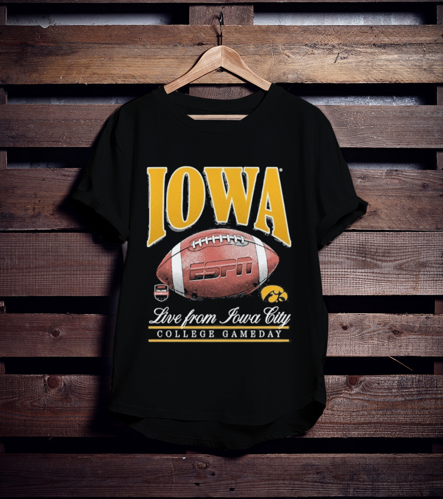 Iowa College Gameday 2026 Live From Iowa City ESPN Hawkeyes Football T-Shirt
