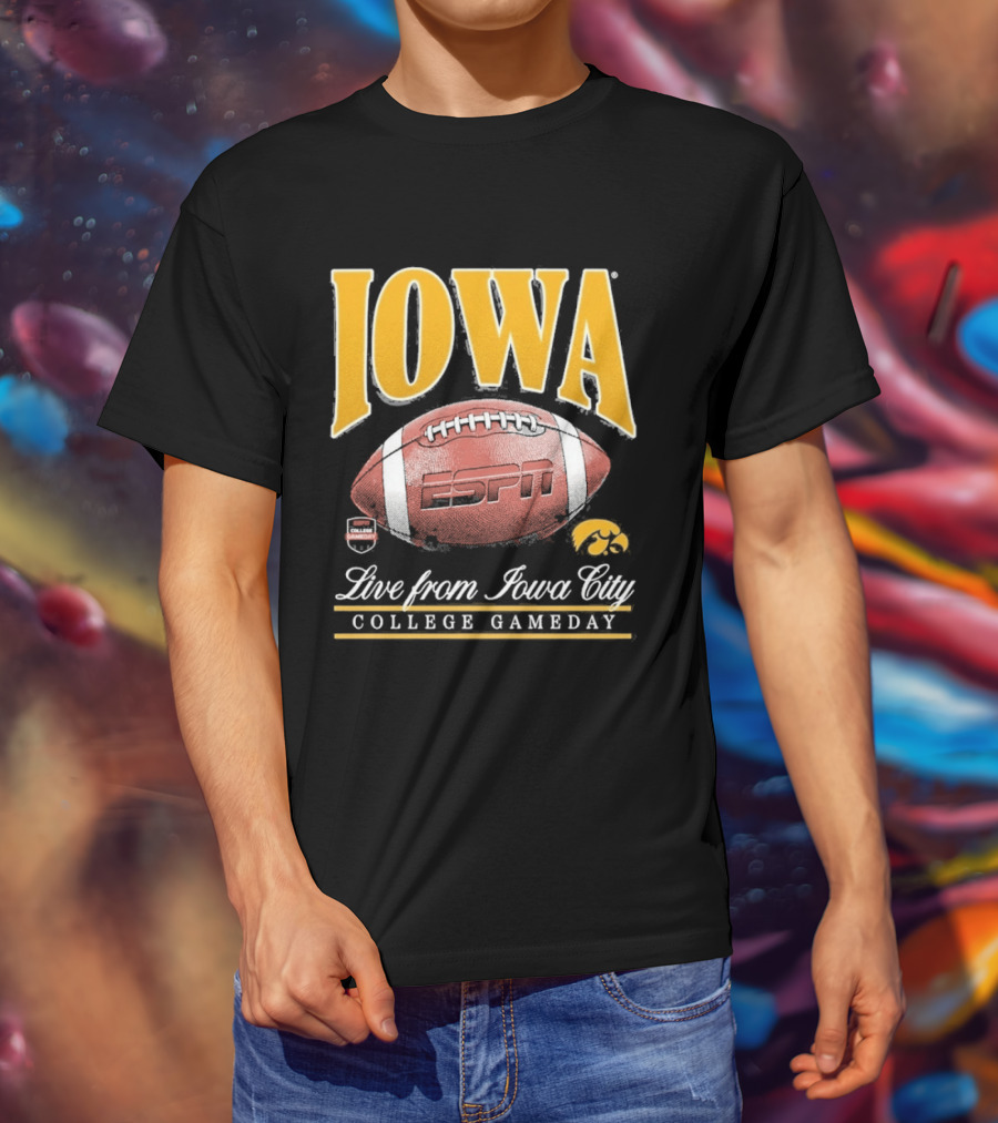Iowa College Gameday 2026 Live From Iowa City ESPN Hawkeyes Football T-Shirt