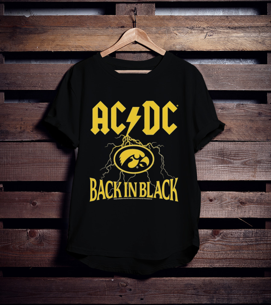 Iowa Hawkeyes AC/DC Back In Black PWRUP Tour MetLife Stadium East Rutherford NJ October 2 2026 T-Shirt