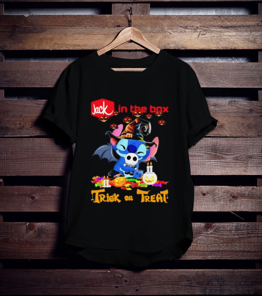 Jack In The Box Stitch Halloween Trick Or Treat 2026 T-Shirt