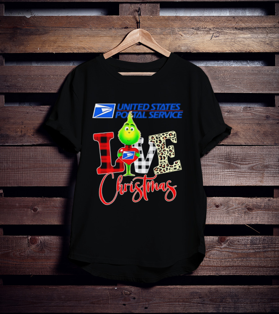 United States Postal Service Grinch Love Christmas T-Shirt