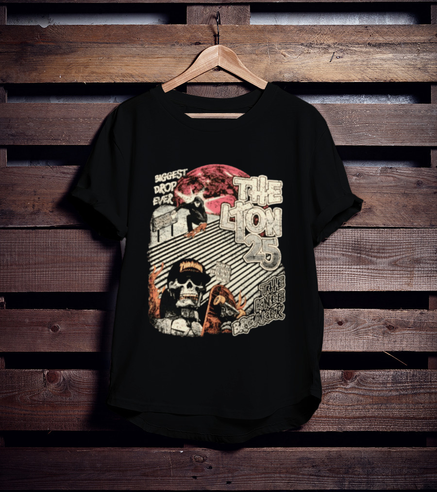 Biggest Drop Ever The Lyon 25 The Knee Breaker Skate Thrash T-Shirt