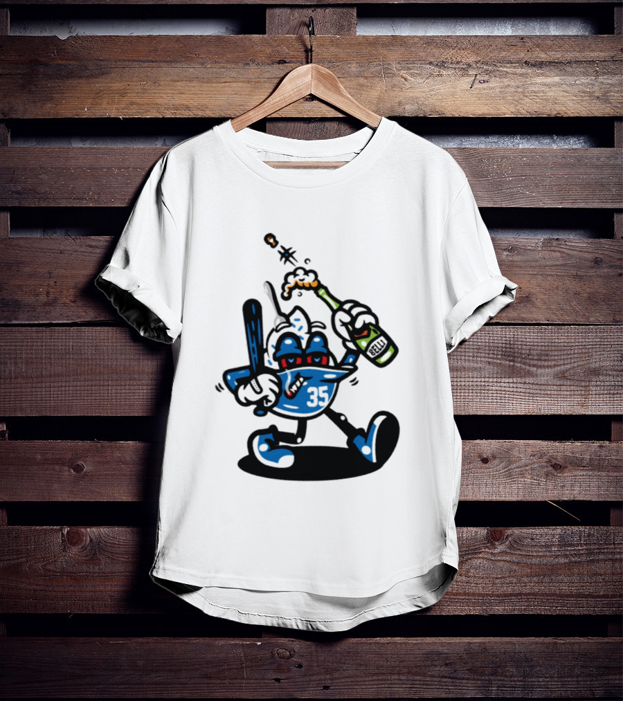 Cody Bellinger 35 Belli Champagne Celebration Baseball Cartoon T-Shirt
