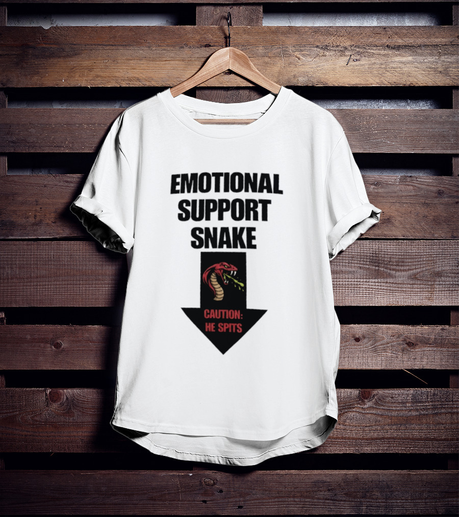Emotional Support Snake Caution He Spits Arrow T-Shirt