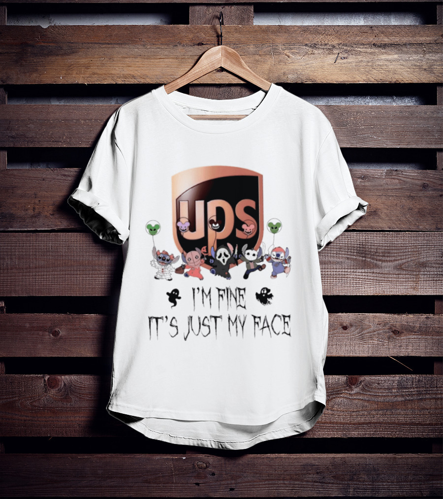 UPS X Stitch Halloween 2026 I'm Fine It's Just My Face T-Shirt