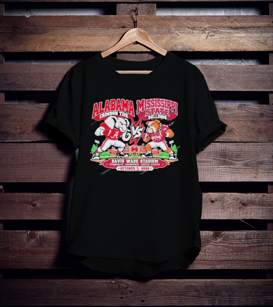Alabama Crimson Tide Vs Mississippi State Bulldogs Davis Wade Stadium Starkville October 3 2026 T-Shirt