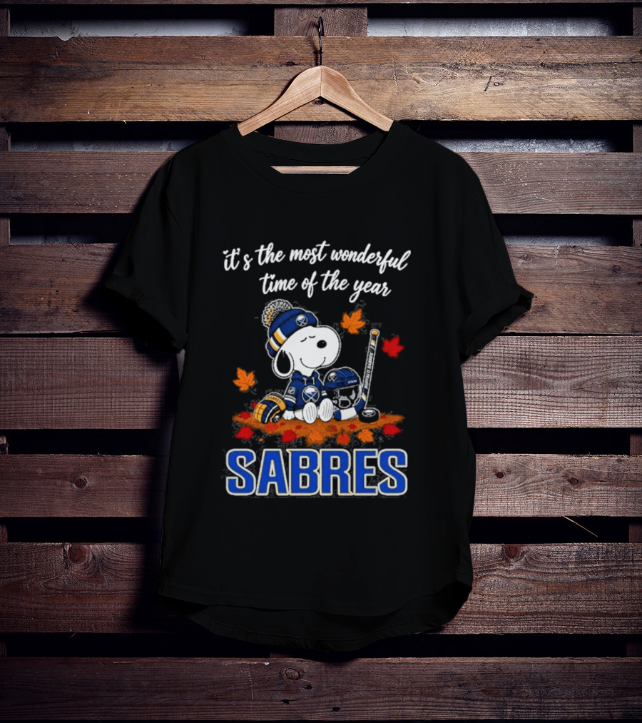 Buffalo Sabres Snoopy It's The Most Wonderful Time Of The Year Autumn Football T-Shirt